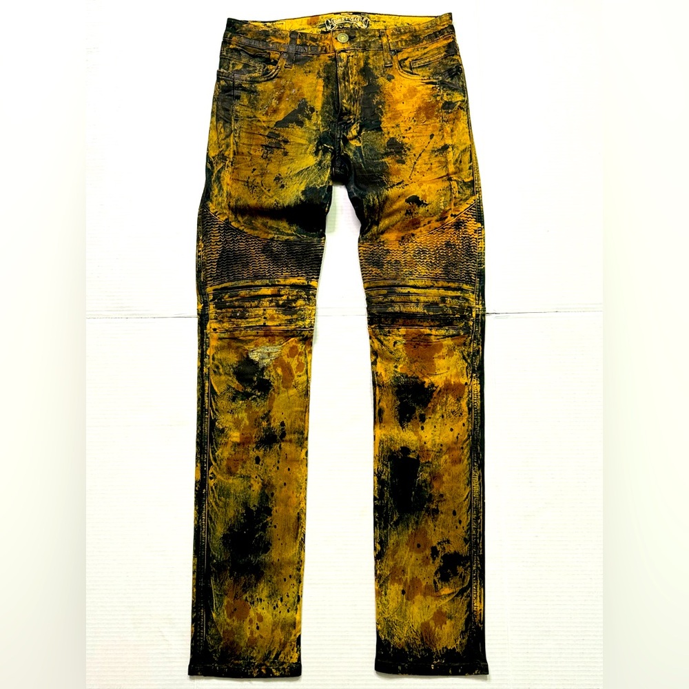 New Men's ROBIN'S JEAN sz 30 Motard Slim Coated Jeans